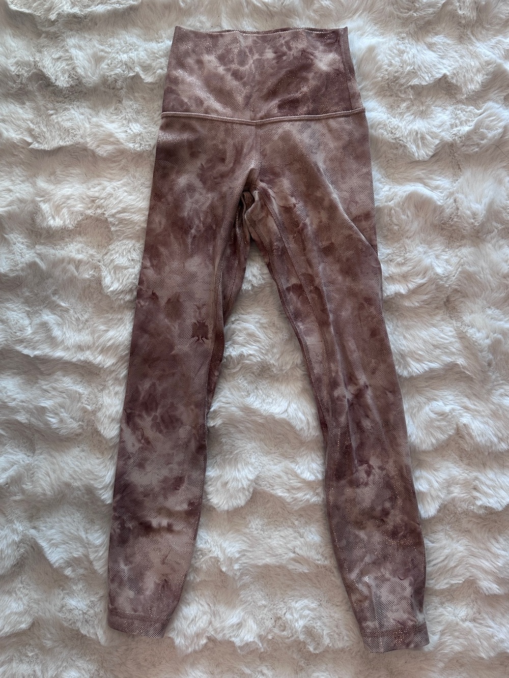 Lululemon Pink + Gold Marble Leggings - Size 0